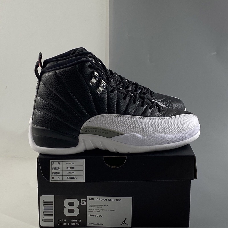 retro 12 black red white