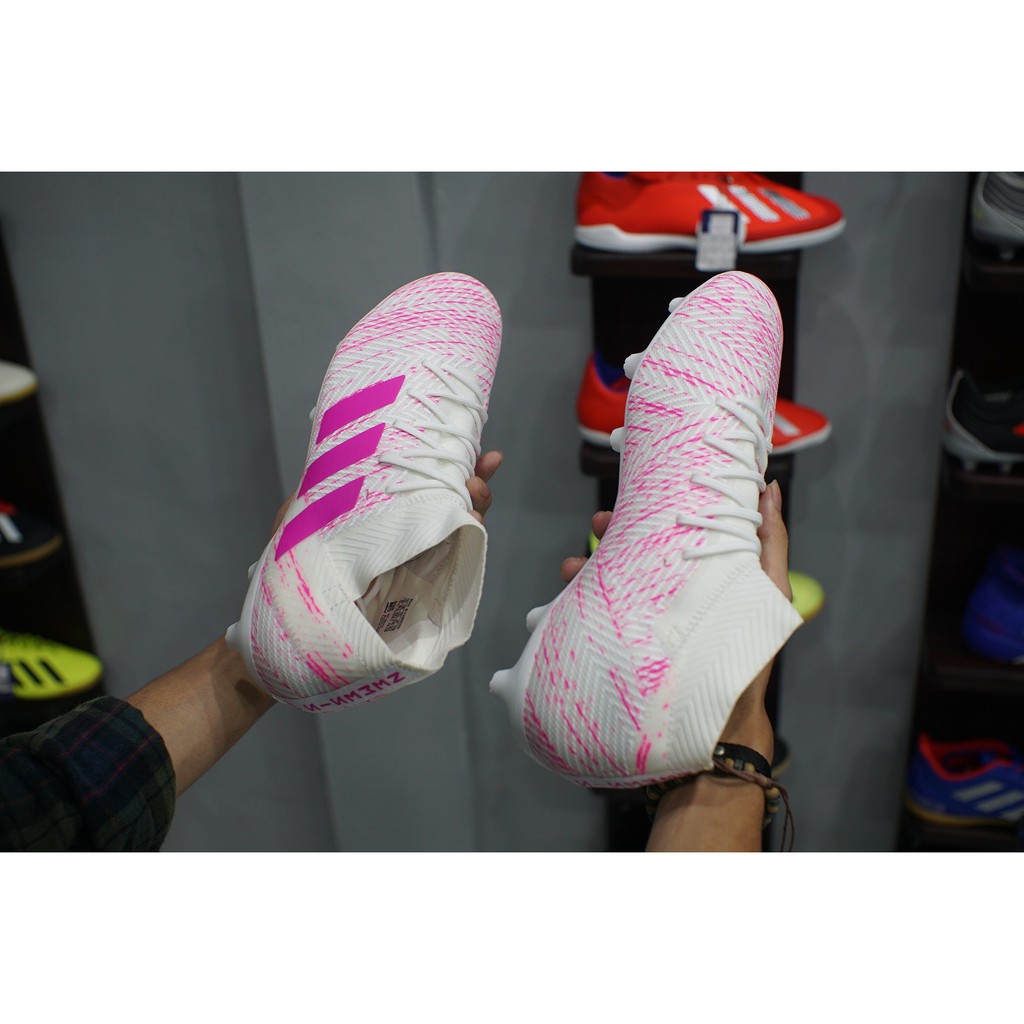 Sepatu Bola Adidas Nemeziz 18.3 FG White/Shock Pink Original  BNIB