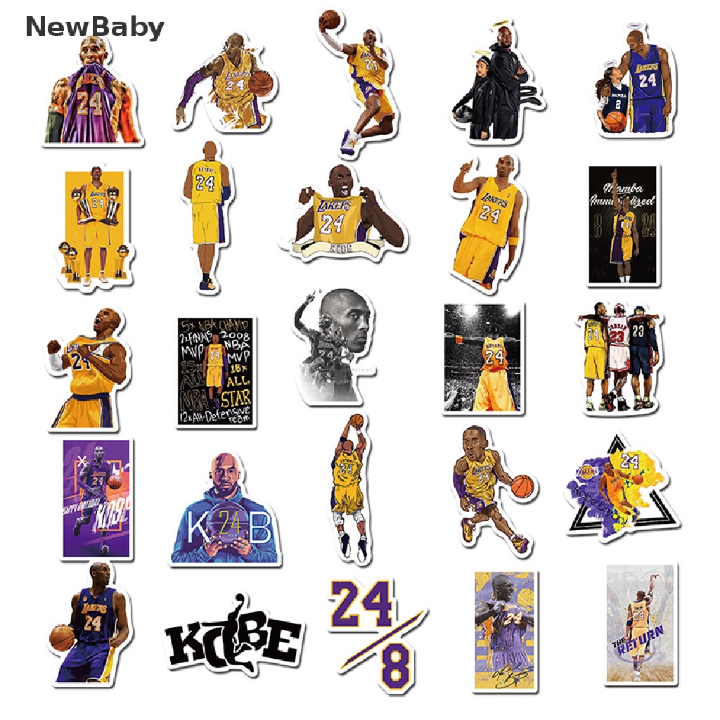 50pcs Stiker graffiti Bintang Messi / James / Kobe / Curry Bahan PVC