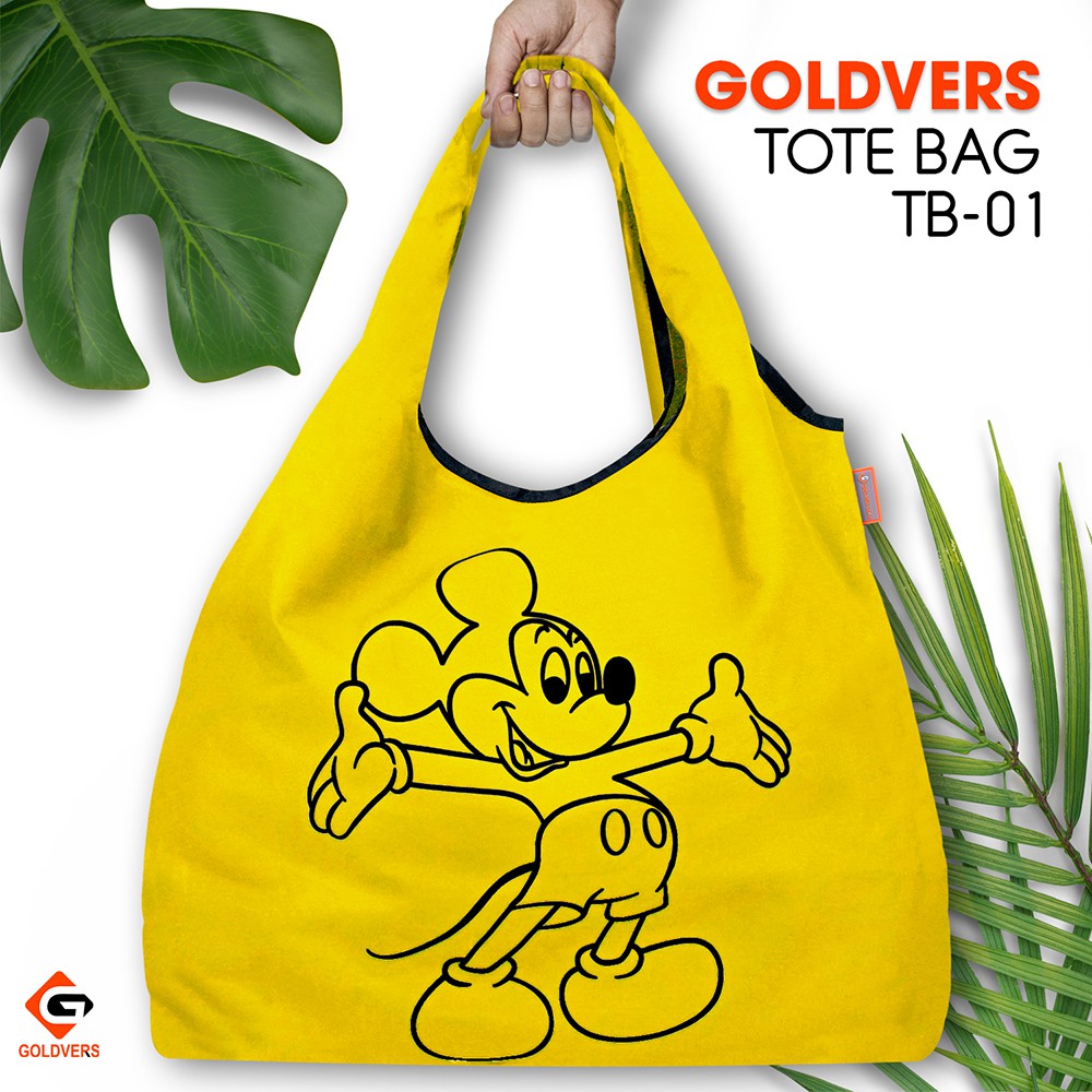 Tas Belanja Totebag Goldvers Original Import Tas Motif Mickey Mouse Totebag 20 Litter - Goldiesbags