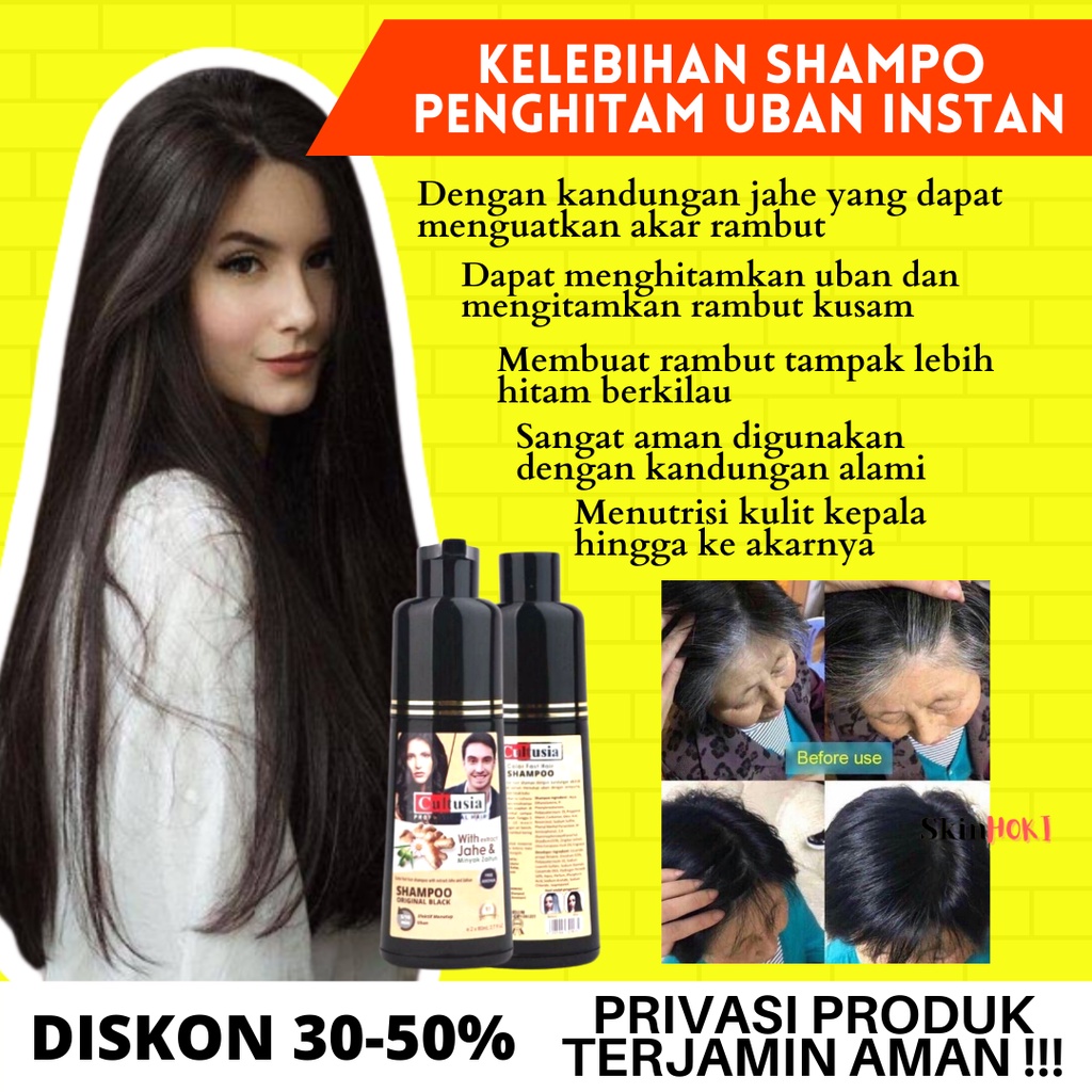 SHAMPO PENGHILANG UBAN PENGHITAM RAMBUT SHAMPOO UBAN CULTUSIA BLACK 160ML PERAWATAN RAMBUT ORIGINAL BPOM