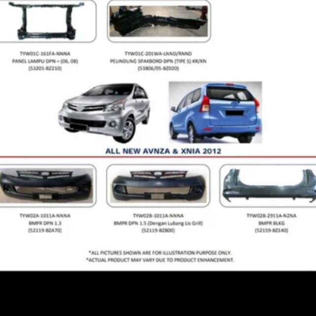 Bemper bumper depan all new Avanza Xenia 2012,2013,2014,2015 tipe E/G blm grand new NHF baru