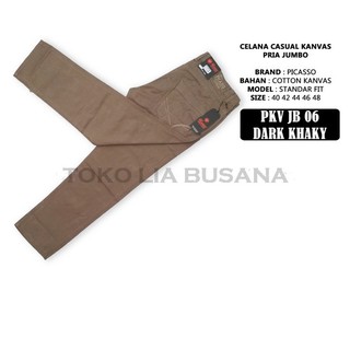  Celana  Casual Pria  Standar Fit Bahan Kanvas Ukuran  Jumbo 