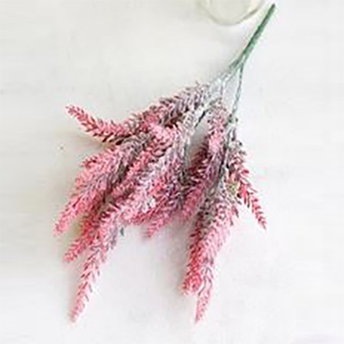 Rangkaian Bunga Plastik Minimalis Hiasan Pot Bunga ARTIFICIAL FLOWER TYPE MESH LAVENDER TANPA POT-LAVEN-Merah