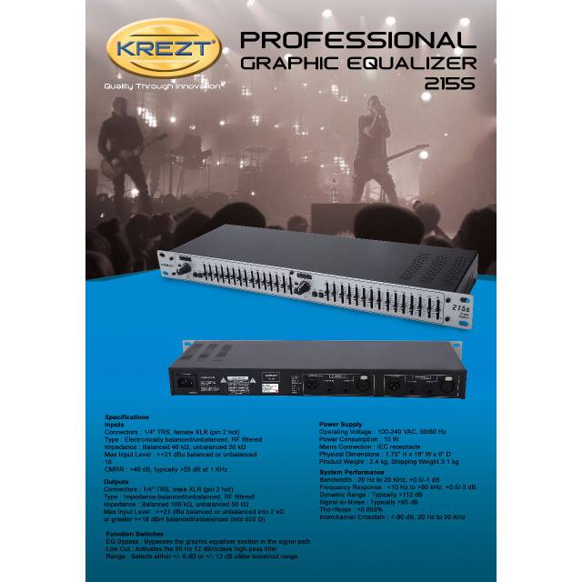 EQUALIZER KREZT 215S ( 2 X 15 CHANNEL ) ORIGINAL