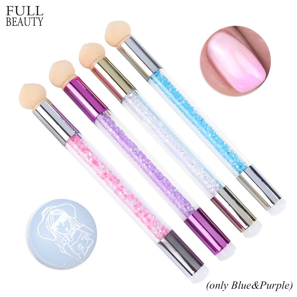Solighter Kuas Nail Art DIY Manicure Rhinestone Handle Mekar Dua Kepala