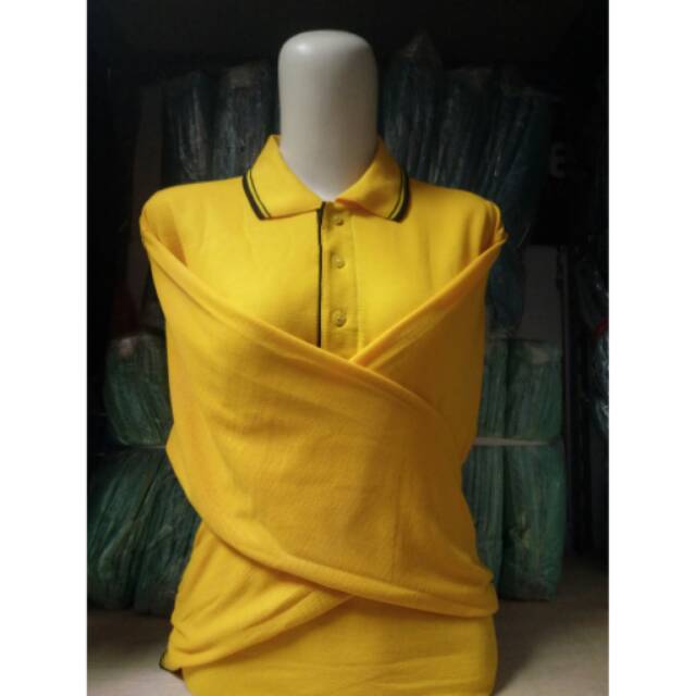 Polo Shirt Panjang Kuning | Kaos Polos | Kaos Cewek