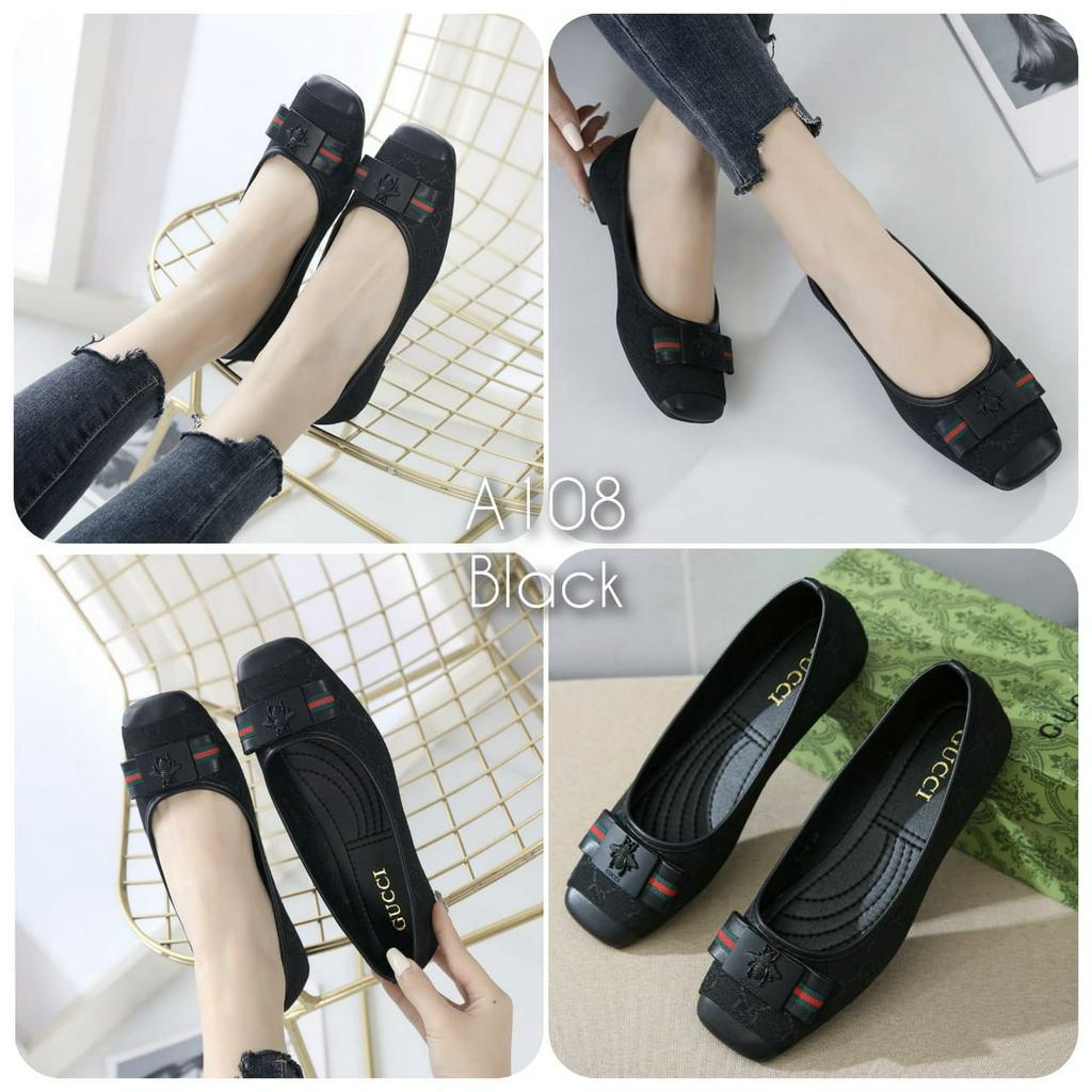 Flat shoes Canvas wanita import Logo Bee Kode A-108