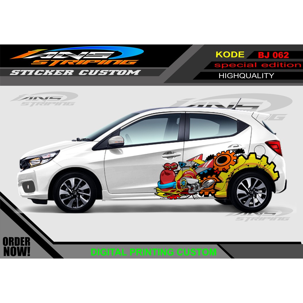 STIKER MOBIL BRIO RACING / PROMO STIKER MOBIL AGYA AYLA / STICKER HONDA JAZZ / STICKER DECAL MOBIL