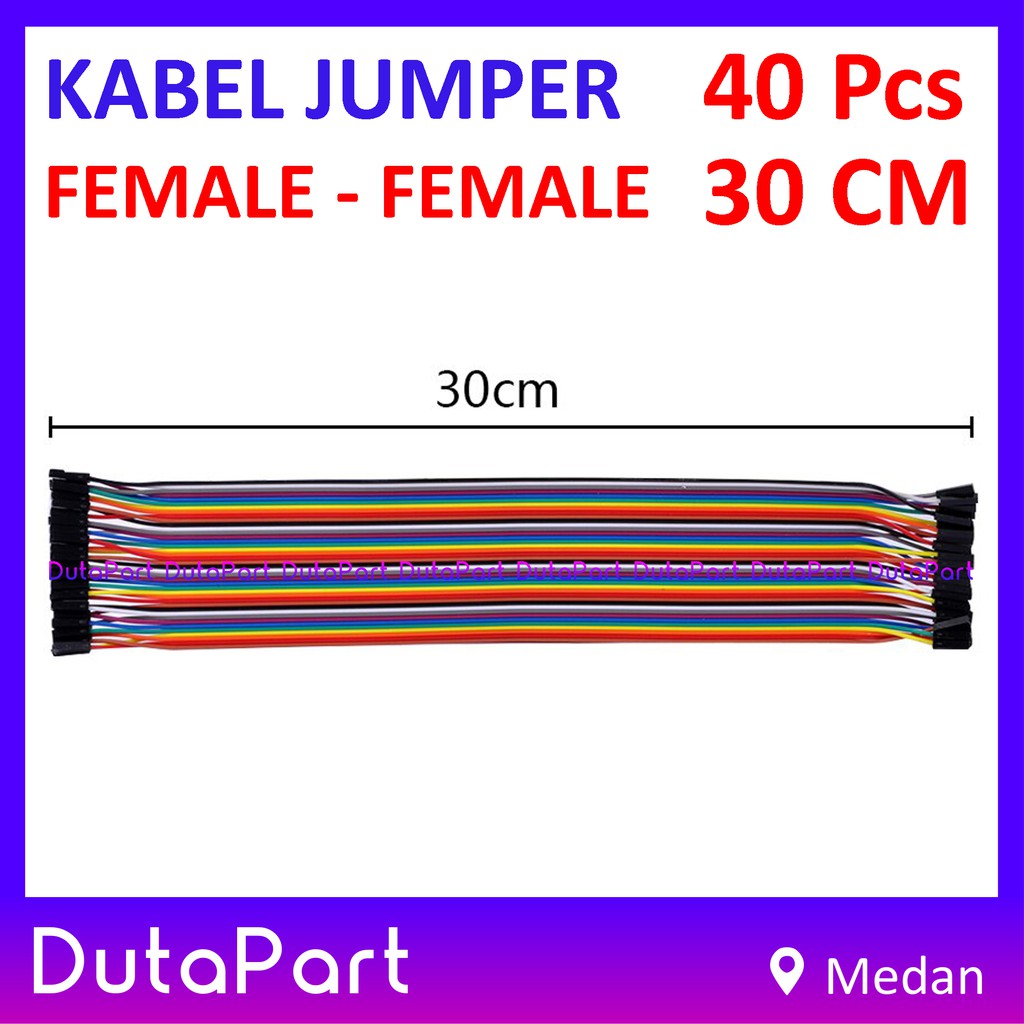 40Pcs Kabel Jumper 30cm FEMALE to FEMALE Dupont Cable Wire Pelangi