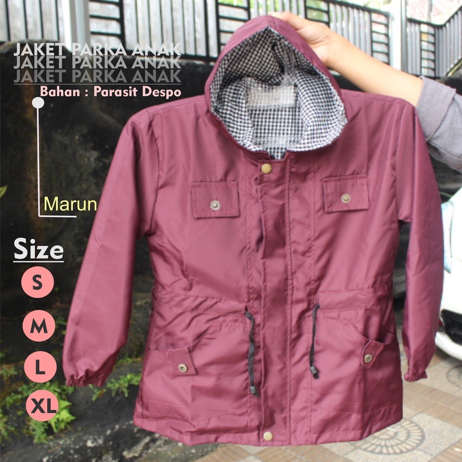 Jaket Parka parasut anak keren bisa cewe cowo usia 2-12 tahun