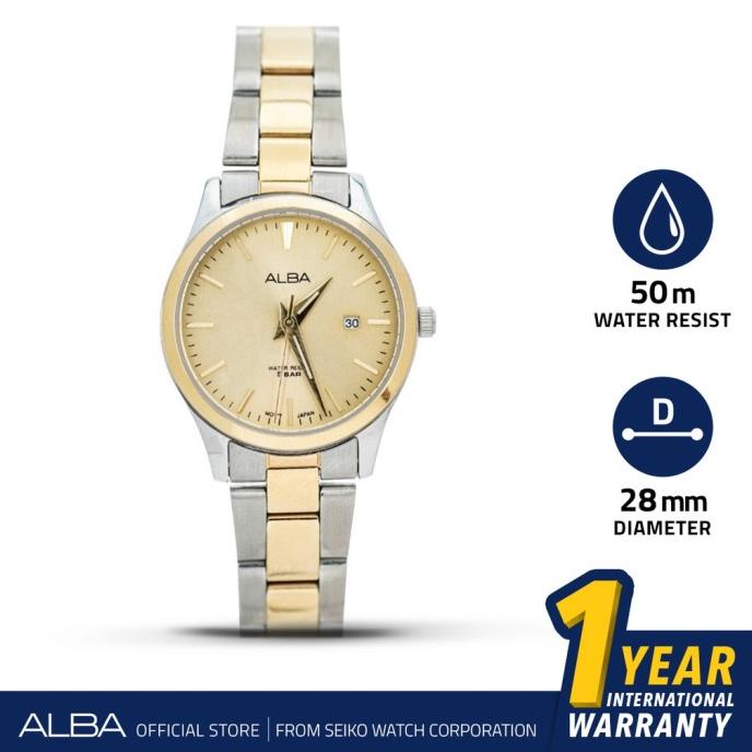 Jam Tangan Wanita Alba Quartz Stainless Steels AH7Y02 Original barang ada