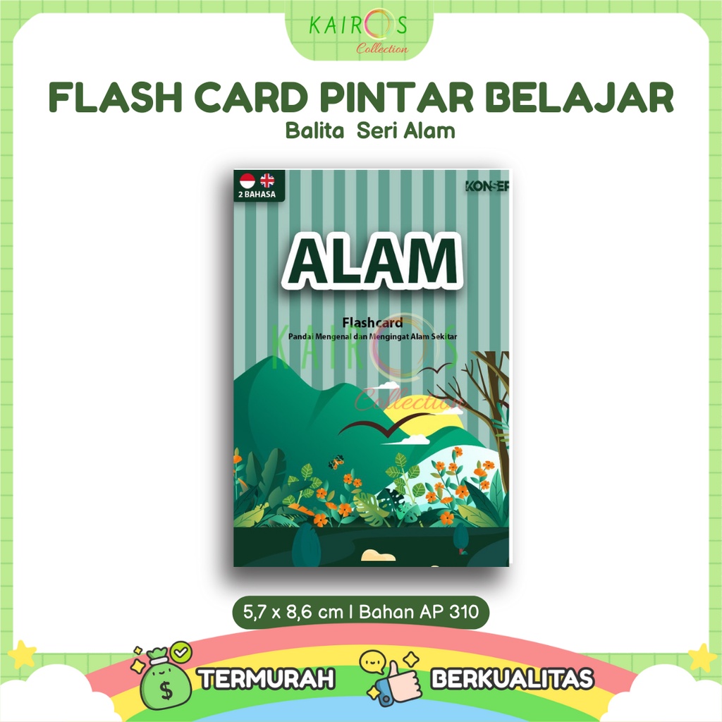 Flashcard / Flash card Kartu Pintar Belajar Balita Seri Alam