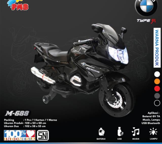 MOTOR AKI ANAK PMB 688 MODEL TERBARU COCOK BUAT KADO ANAK