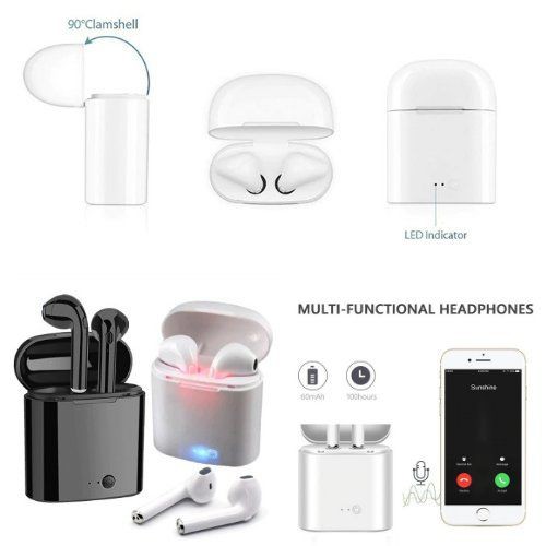 Universal Earphone headphone Wireless Mic Stereo Magic I7s Putih 115101