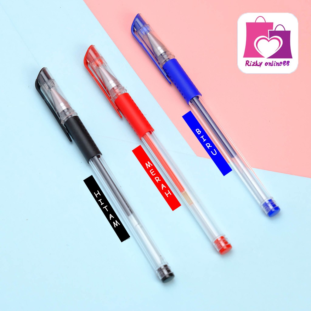 Rizkyonline88 pulpen gel tinta cair bolpen pena 0.5 mm