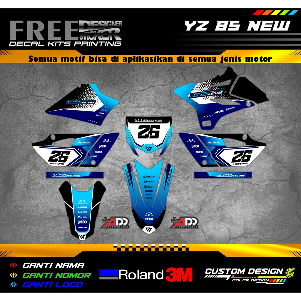 Decal Stiker Motor Yamaha YZ 85 New Custom WS041