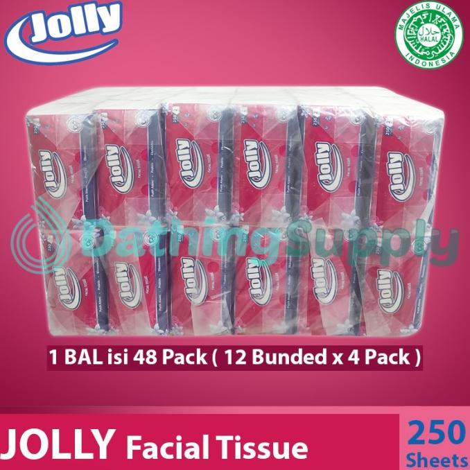 Grosir Tissue JOLLY Facial 250 Sheet Tisu Wajah 1 Bal Dus isi 48 Pack