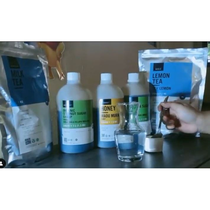 

Paket madu murni, teh lemon dan sirup gula aren