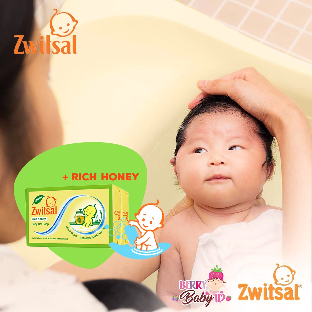 Zwitsal Baby Bar Soap Natural Rich Honey Sabun Batang Bayi 70 gr Berry Mart