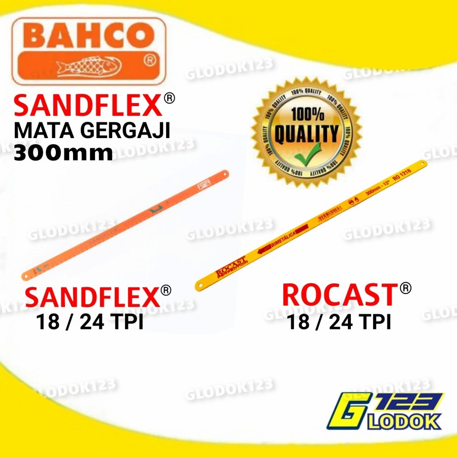 Mata Gergaji Besi Sandflex Bahco Rocast 24T 18T ASLI