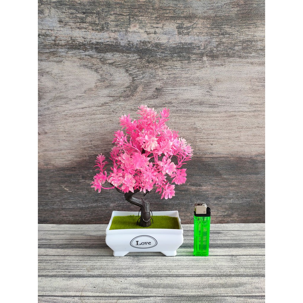 Paket Hemat Bunga Plastik Hias + Pot MF08-03A-8