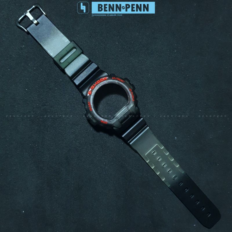 BEZEL STRAP JAM TANGAN CASIO G SHOCK DW 6900 BLACK GRADATION WHITE