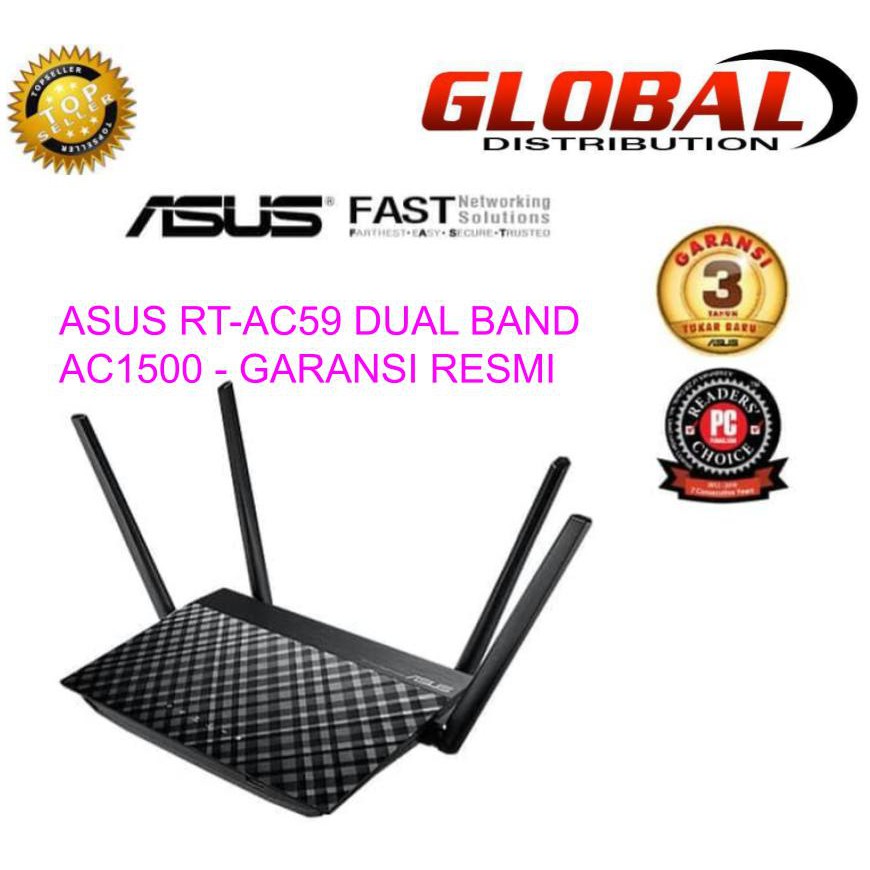 Router Asus RT-AC59U AC1500 Dual Band Router - Resmi