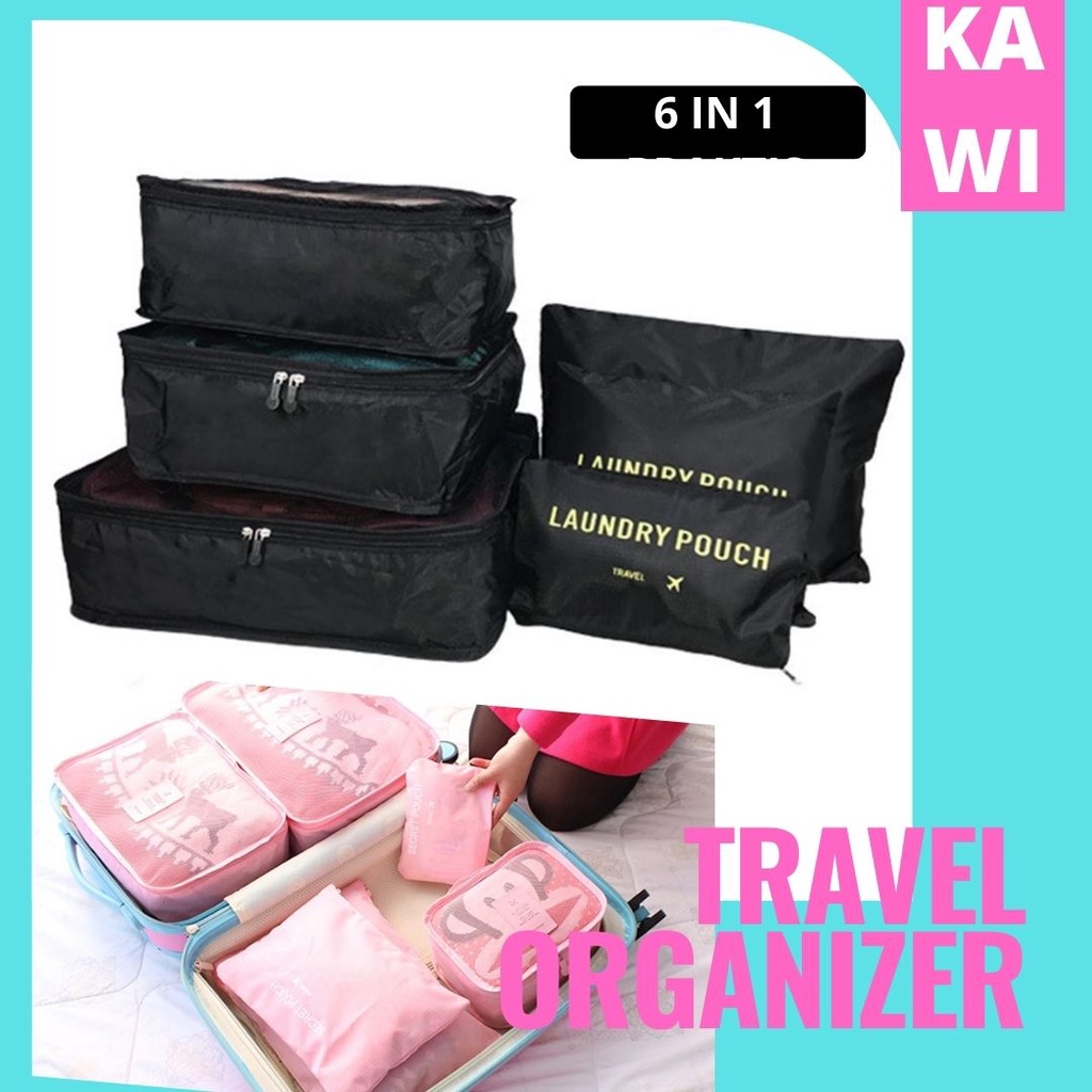 Jual Travel Bag SET Bag Organizer 6 in 1 Organiser Tas Travel Beranak