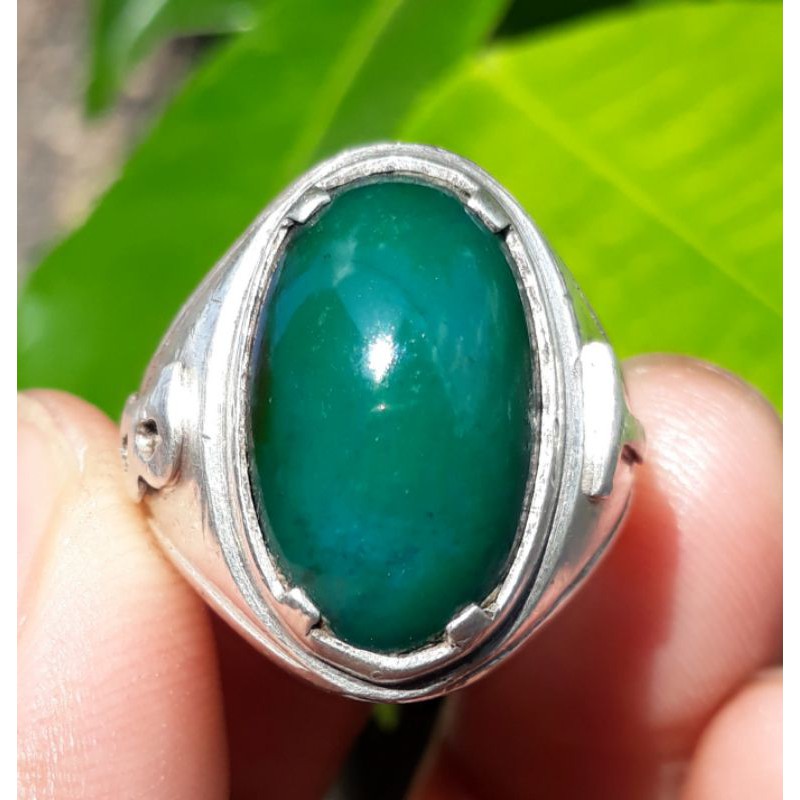 Natural Batu Bacan Doko Asli Ring Perak