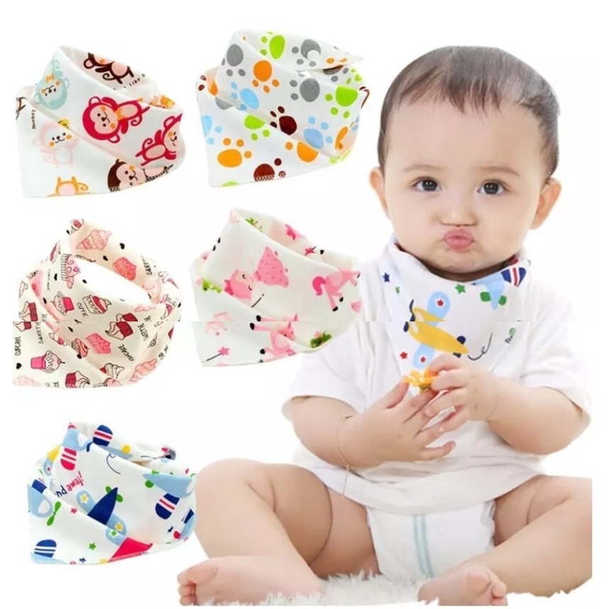 Slaber bayi Segitiga Celemek Makan Bayi Slabber Bib Bayi Tebal Double Kniit Celemek Air Liur