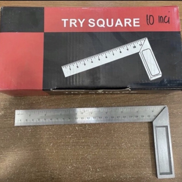 taiwan 10”inci siku meteran penggaris 10 inci siku meter 25cm siku tukang sudut 10 siku rol roll mis