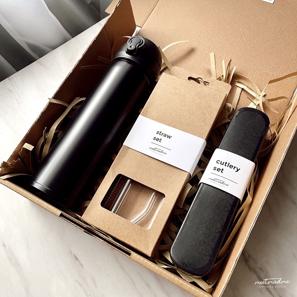 

Hampers New Normal Cutlery Straw Tumbler Corporate Gift Custom