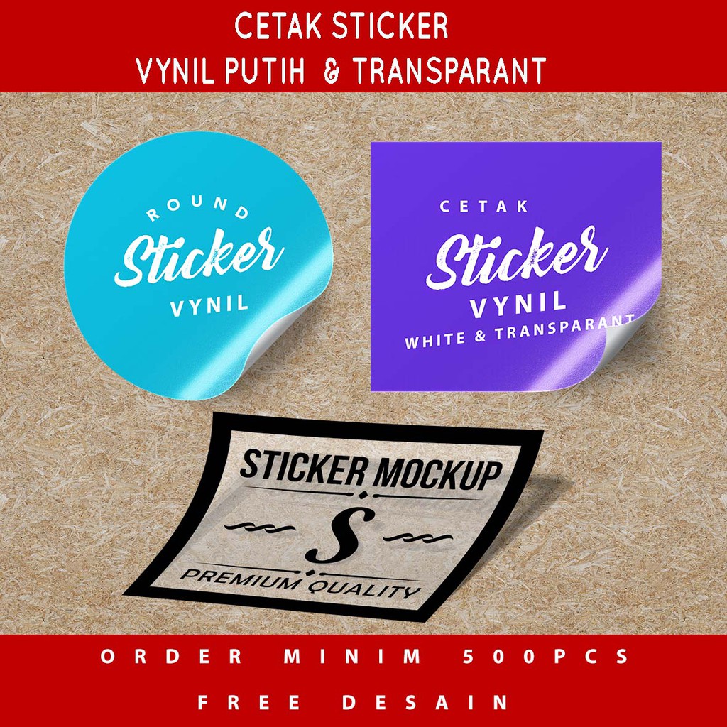 Cetak Stiker vynil putih transparan Stiker label kemasan 