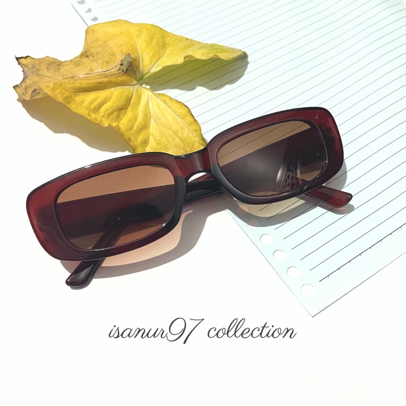 ISANUR97 - Kacamata Hitam Wanita Kacamata Leopard Hitam GentleMonster Kacamata Korea Anti UV-Brown