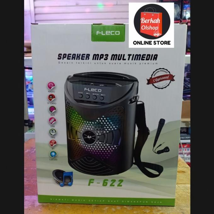 Speaker Aktif Tabung Bluetooth F622 Subwoofer Fm Speaker Radio Fleco 6 Tokosayhello