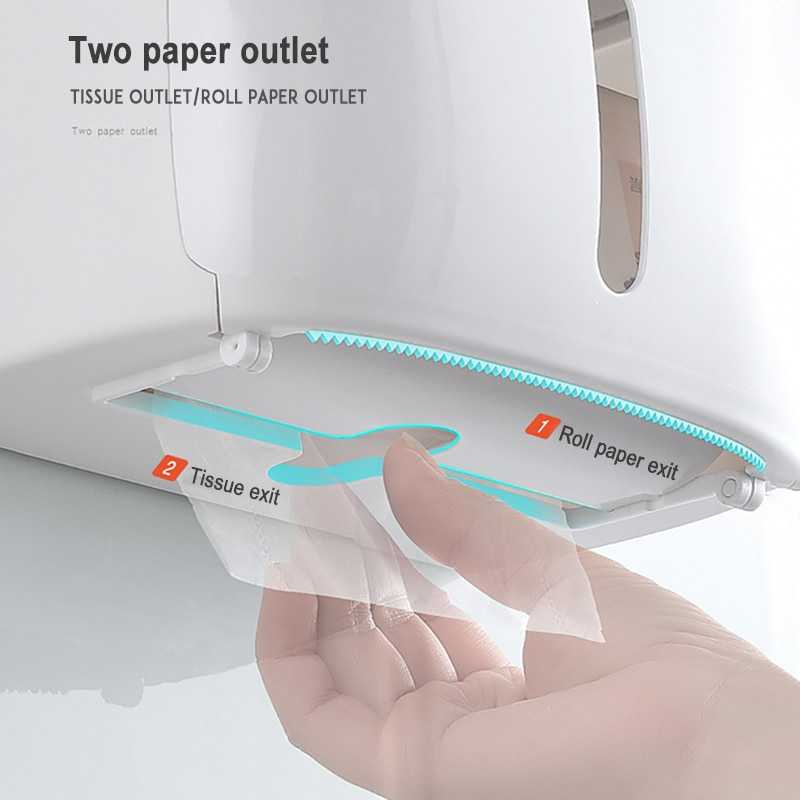Dispenser Kotak Tempat Tisu Dinding Kamar Mandi Tissue Storage Toilet Paper Box Double Layer