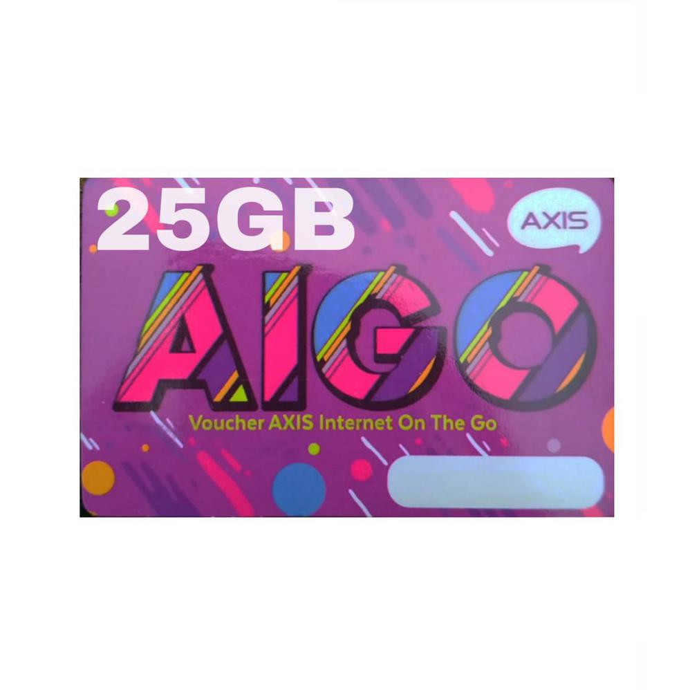 Jual Axis Fisik Voucer AIGO Total Kuota 25GB Murah