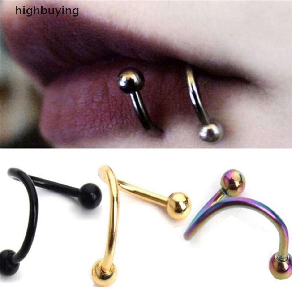 Hbid Cincin Tindik Telinga / Hidung / Bibir / Tubuh Bentuk Spiral Bahan Stainless Steel Gaya Punk