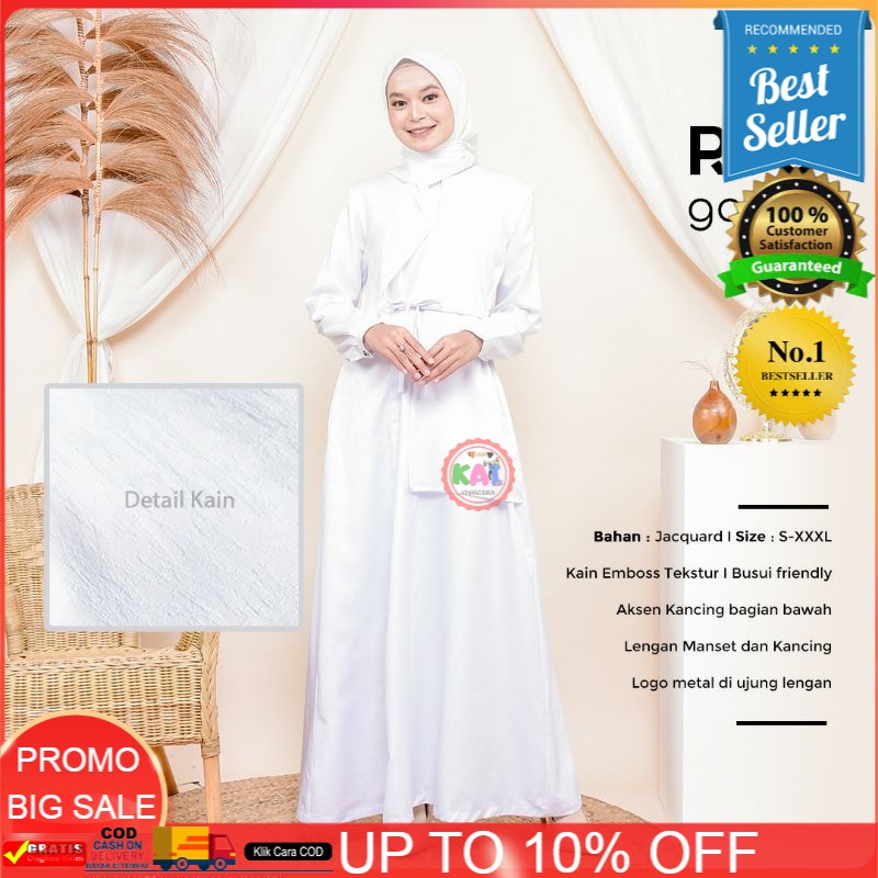 BAJU GAMIS TERBARU 2021/ BAJU MYSURE / SERAGAMANGamis Putih bahan Jacquard Ryu Dress Couple by Mysur