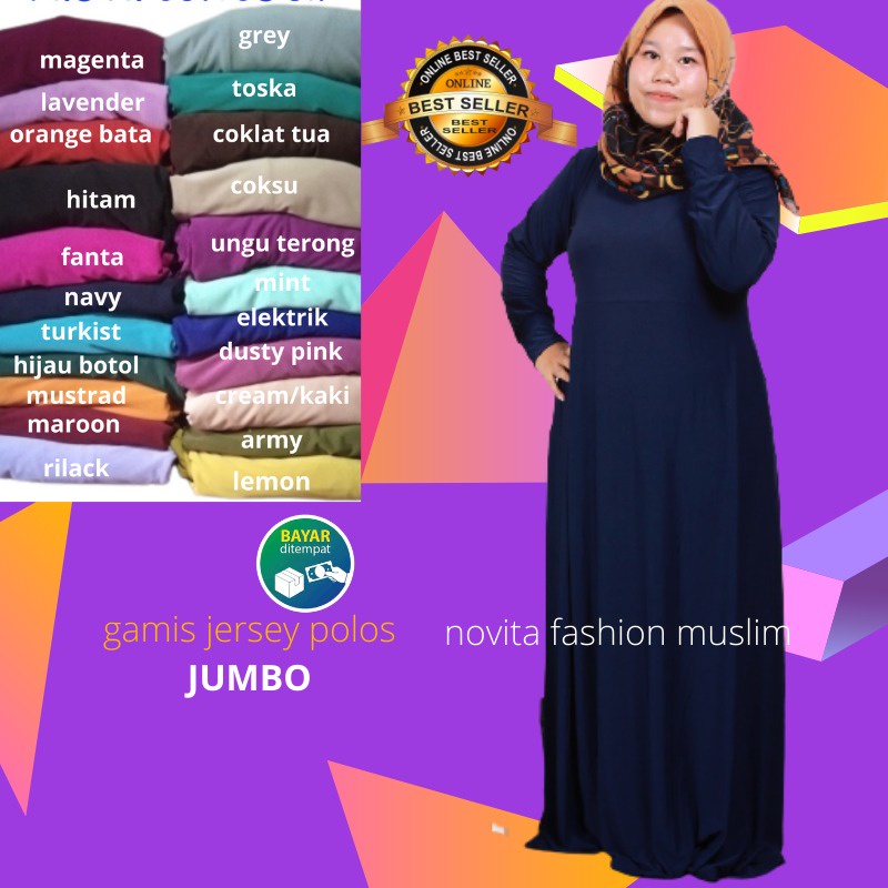 Baju Wanita Terbaru 2021 Kekinian Gamis Jersey Polos Murah