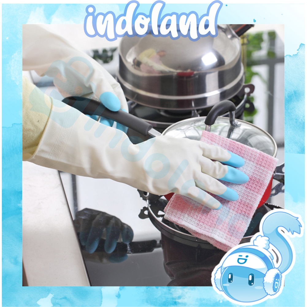 ☀ INDOLAND ☀ Sarung Tangan Latex Karet Steril Serbaguna, Cuci piring Anti Virus Dan Bacteria R738 739