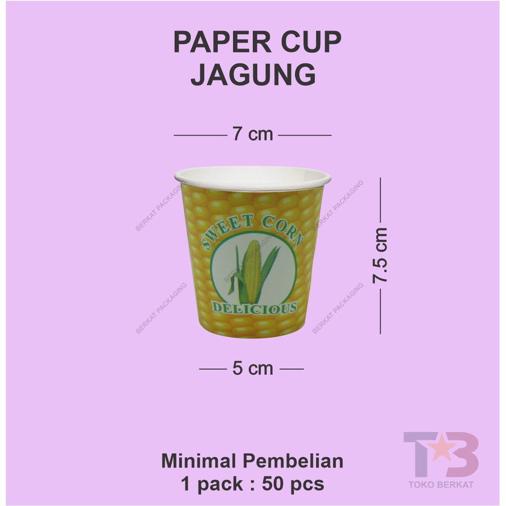 Paper Cup Jagung Manis 6,5oz / Paper Cup Tempat Jagung / Gelas kertas Jagung Manis / Cup Kertas