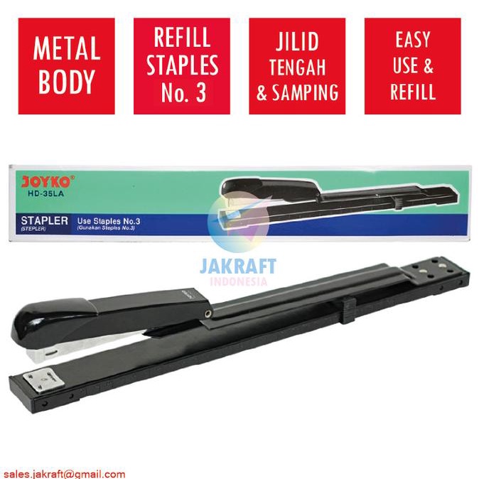 

Stapler Staples Hekter Panjang JOYKO HD-35LA Jilid Tengah Buku CUCI GUDANG
