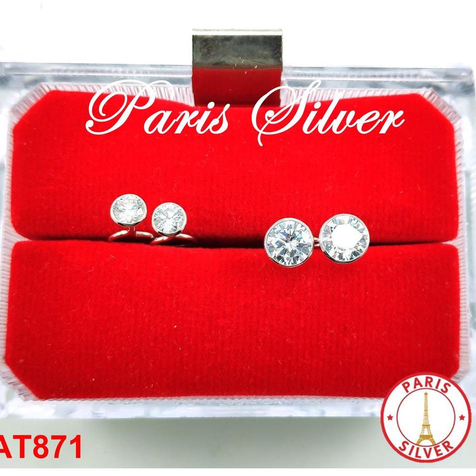 [KODE 3] Anting toge tekuk permata perak 925 lapis emas putih giwang kecil bayi anak dan dewasa