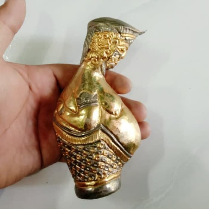 Gagang Handle Deder Hulu Keris Motif Bentuk Semar Kuningan Antik Unik