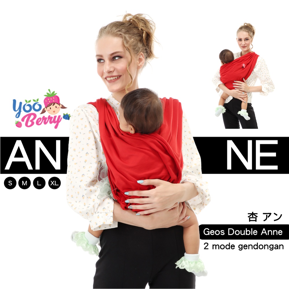 YooBerry Geos Duo 2-in-1 Anne Gendongan Kaos Bayi Katun Berry Mart