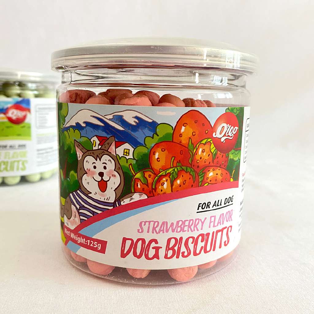 

ORGO Snack Anjing Dog Biscuits Strawberry 125g