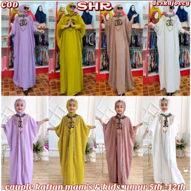 NEW CAUPLE KAFTAN MAM & KIDS UMUR 5th - 12th FREE INER BAHAN CERUTY HQ FIT XL ORI SHR 100%