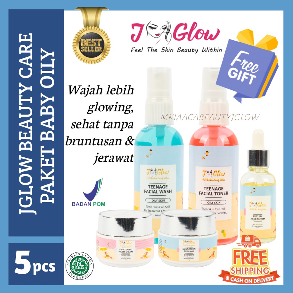 Jglow  Skincare Bpom Paket Baby Jglow Oily Skin Paket Skincare Remaja Perawatan Kecantikan Remaja
